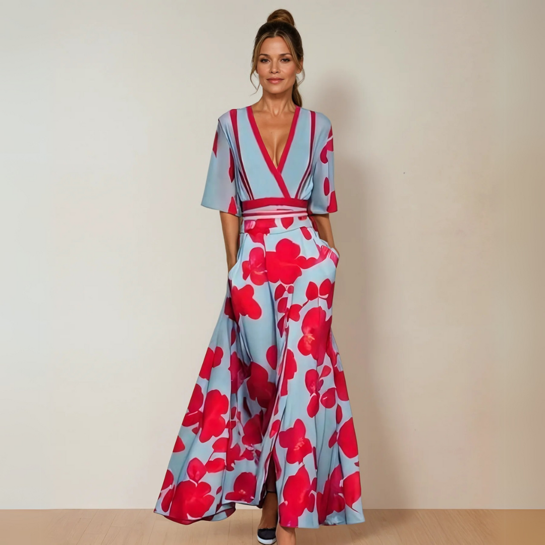 Amara – Tijdloze Bloemenjurk met Elegantie